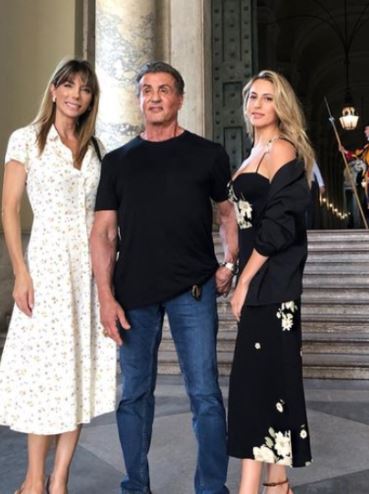 Sophia Rose Stallone with her parents Sylvester Stallone and Jennifer Flavin